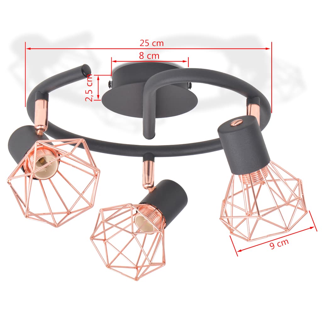 Taklampa Med 3 Led-Filamentlampor 12 W