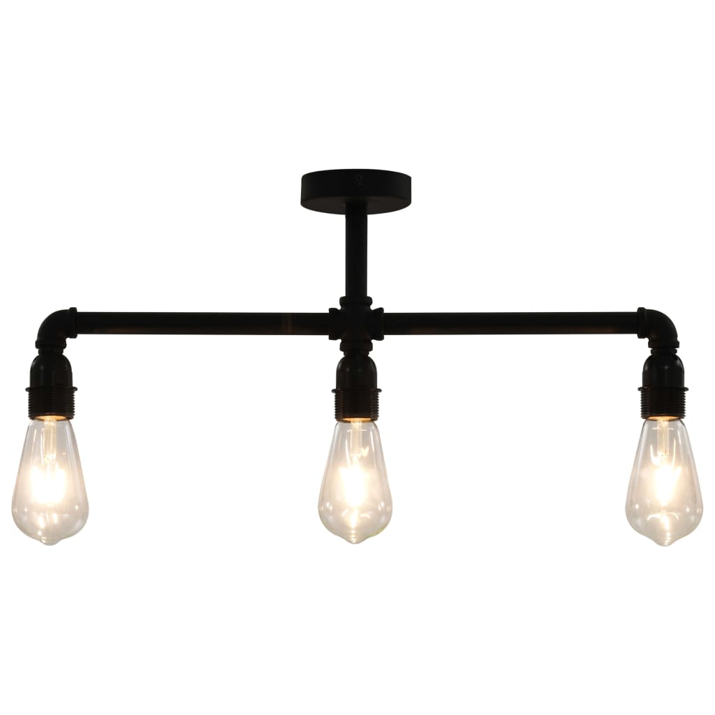 Taklampa Svart 3 X E27-Lampor