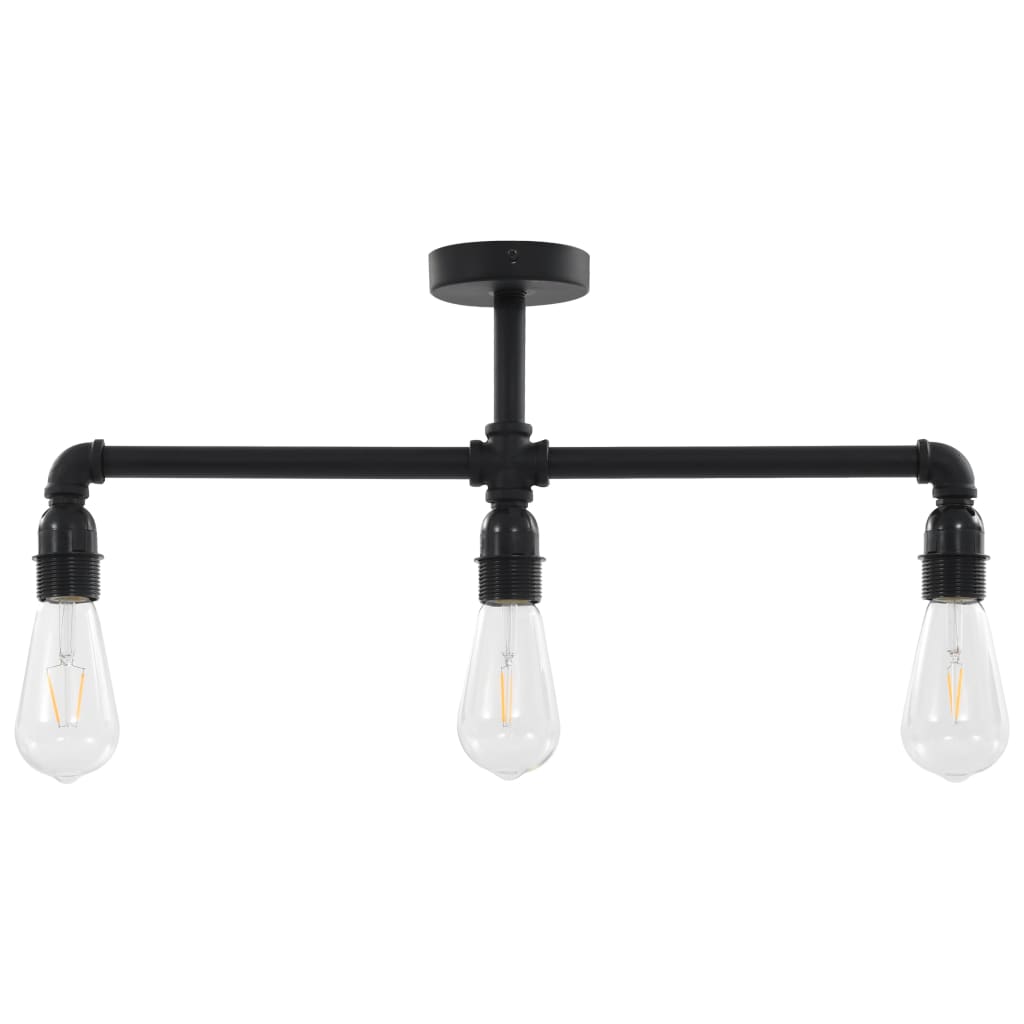 Taklampa Svart 3 X E27-Lampor