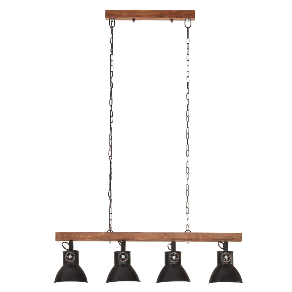Taklampa Industriell Svart E27 Mangoträ