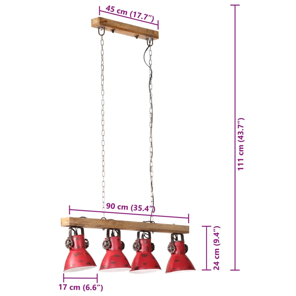 Taklampa 25 W Nött 90X24X111 Cm E27