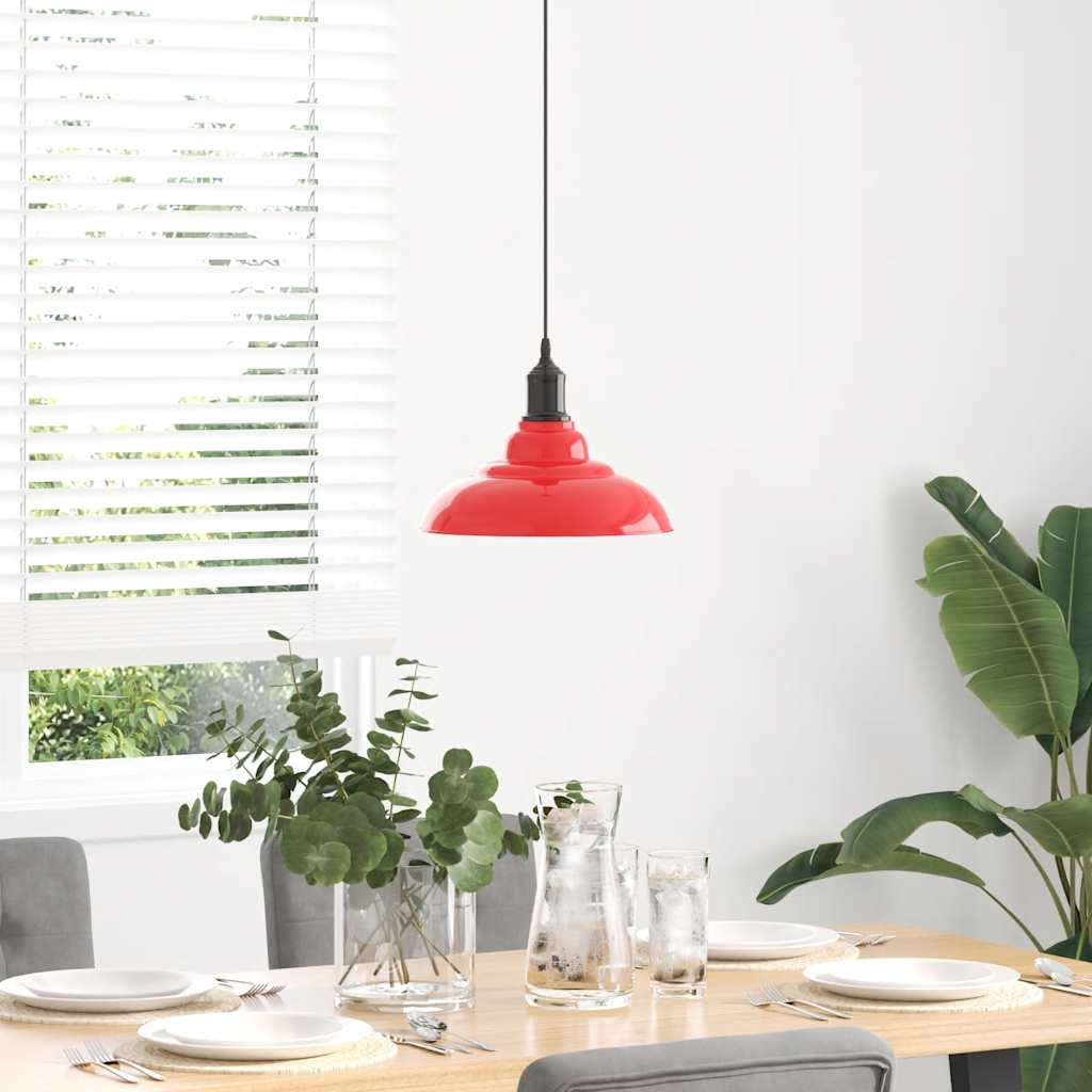 Taklampa Höjdjusterbar E27 Glans Röd Ø 31 Cm Metall