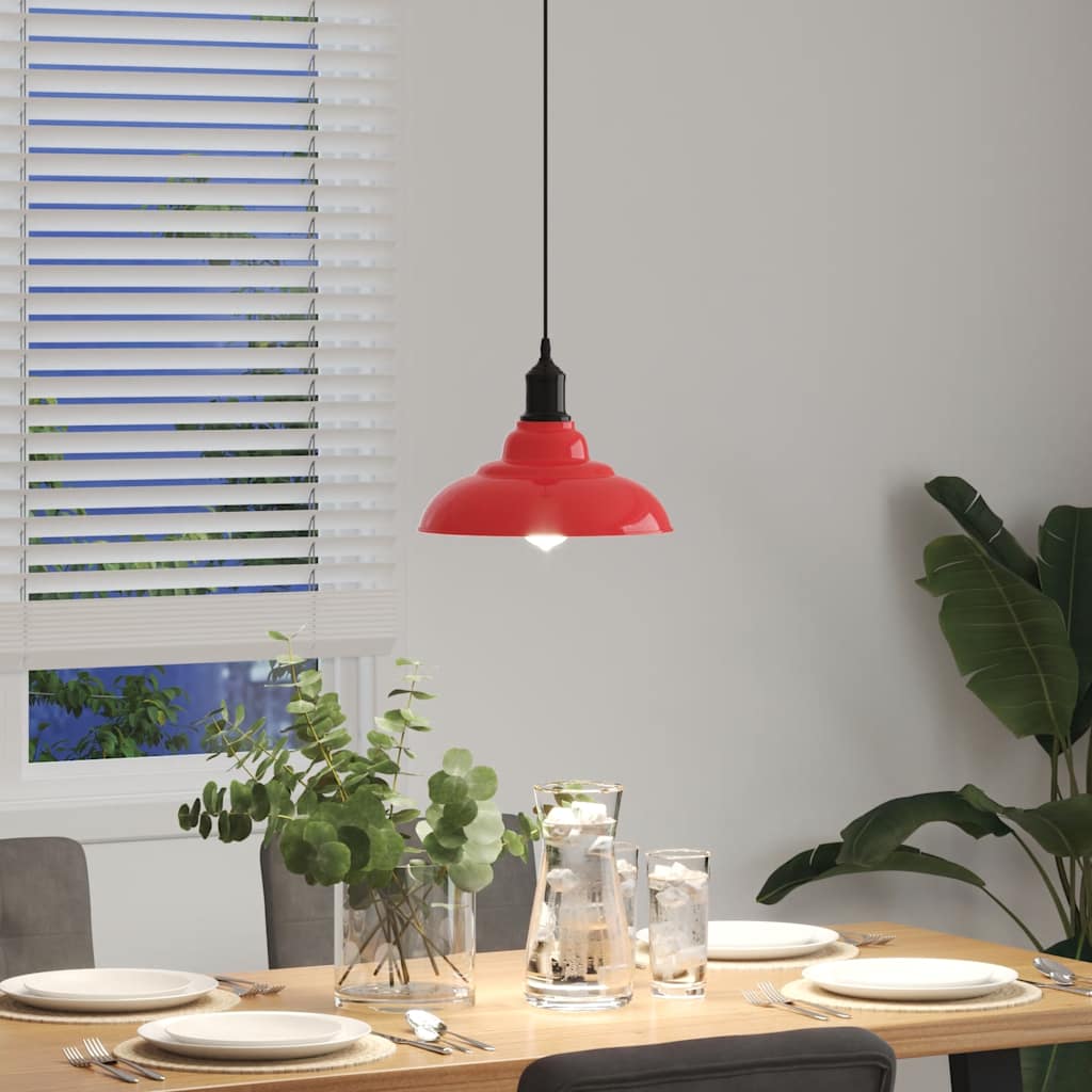 Taklampa Höjdjusterbar E27 Glans Röd Ø 31 Cm Metall