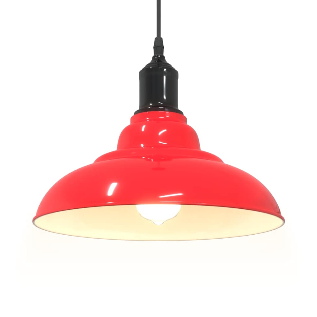 Taklampa Höjdjusterbar E27 Glans Röd Ø 31 Cm Metall
