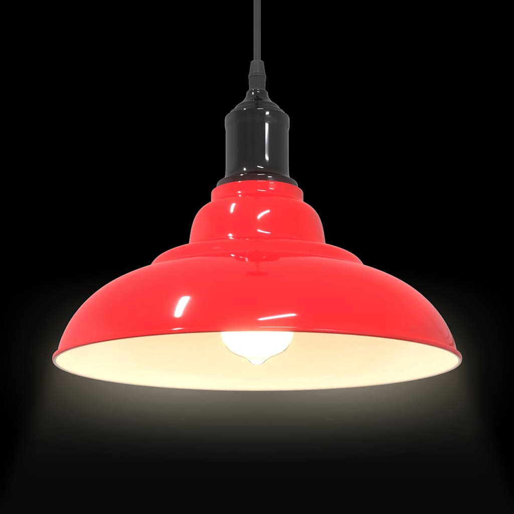 Taklampa Höjdjusterbar E27 Glans Röd Ø 31 Cm Metall