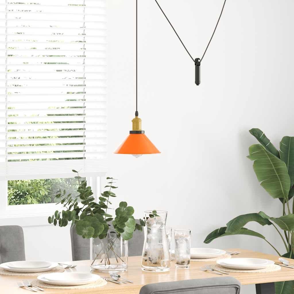 Taklampa Höjdjusterbar E27 Glans Orange Ø 22 Cm Metall