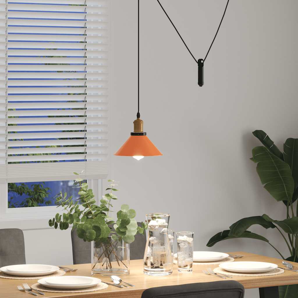 Taklampa Höjdjusterbar E27 Glans Orange Ø 22 Cm Metall