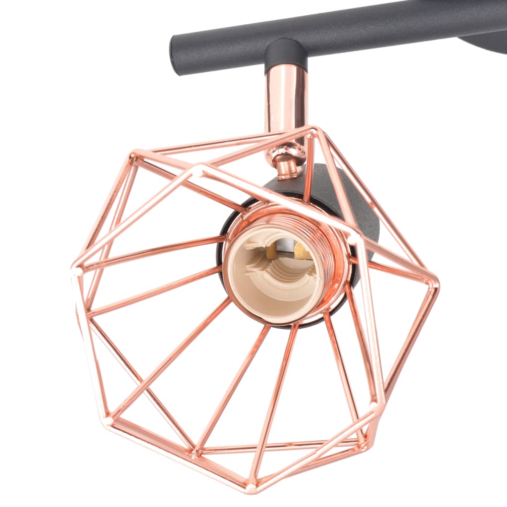 Taklampa Med 2 Spotlights E14 Svart Och Koppar