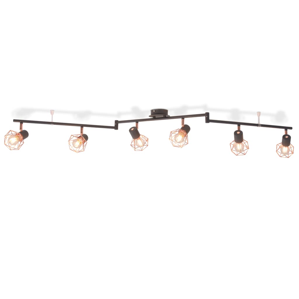 Taklampa Med 2 Spotlights E14 Svart Och Koppar