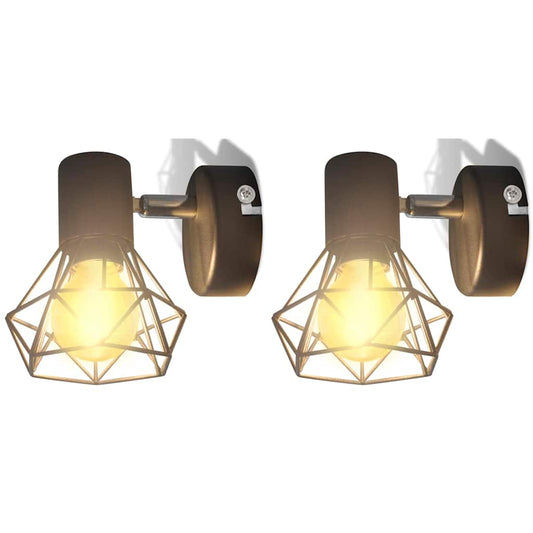 Taklampa Industri-Design Spotlights 2 St Led-Glödlampor Svart