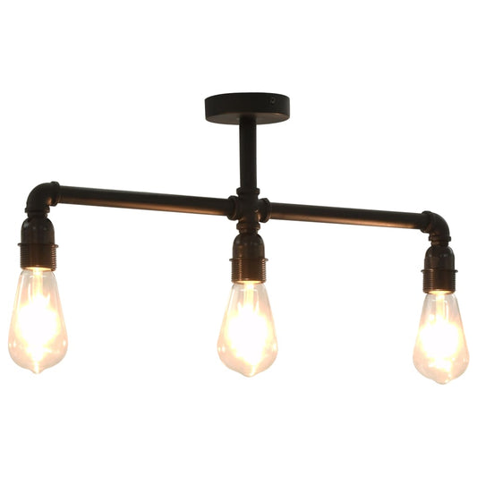 Taklampa Svart 3 X E27-Lampor