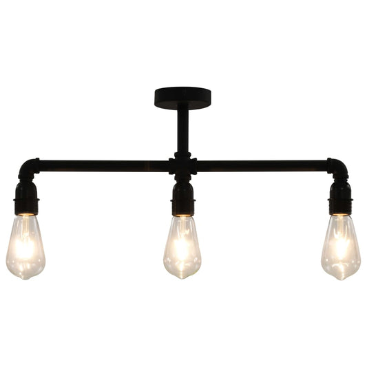 Taklampa Svart 3 X E27-Lampor
