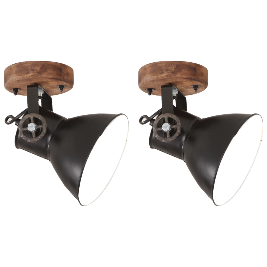 Industriell Vägglampa/Taklampa 2 St 20X25 Cm E27