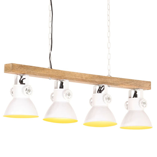 Taklampa Industriell Vit E27 Mangoträ