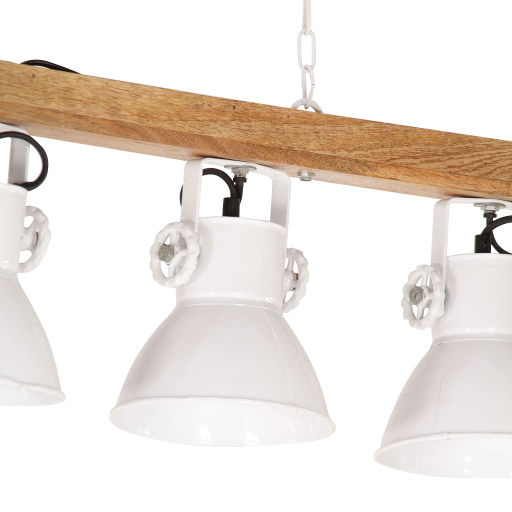 Taklampa Industriell Vit E27 Mangoträ